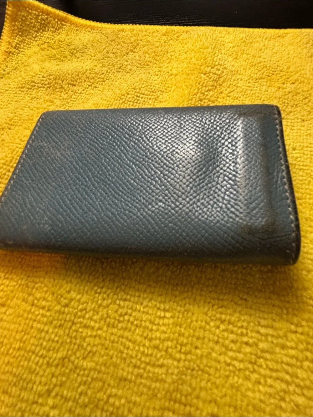 Authentic Hermès Seria 4-Key Case – Bleu Jean Epsom Leather – Good Condition